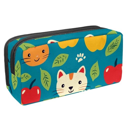 KengjuTesu Wasserdichtes Federmäppchen, Federmäppchen mit Katzengesicht, Federmäppchen mit Reißverschluss, Bürobedarf, Schreibwaren-Organizer für Studenten, Teenager, Erwachsene, Mehrfarbig 4, von KengjuTesu