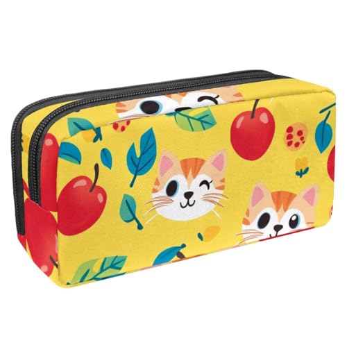 KengjuTesu Wasserdichtes Federmäppchen, Federmäppchen mit Katzengesicht, Federmäppchen mit Reißverschluss, Bürobedarf, Schreibwaren-Organizer für Studenten, Teenager, Erwachsene, Mehrfarbig 5, von KengjuTesu