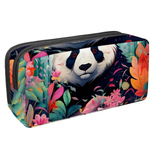 KengjuTesu Wasserdichtes Federmäppchen, Federmäppchen mit Reißverschluss, Panda-Pflanzen-Stifttasche, Bürobedarf, Schreibwaren-Organizer für Teenager, Mädchen, Studenten, Erwachsene, Mehrfarbig 3, von KengjuTesu