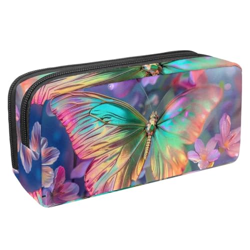 KengjuTesu Wasserdichtes Federmäppchen, Federmäppchen mit Reißverschluss, Schmetterling-Feder-Federmäppchen, Bürobedarf, Schreibwaren-Organizer für Teenager, Mädchen, Studenten, Erwachsene, Mehrfarbig von KengjuTesu