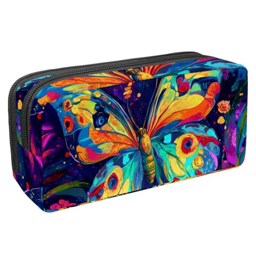 KengjuTesu Wasserdichtes Federmäppchen, Federmäppchen mit Reißverschluss, Schmetterlings- und Blumen-Stifttasche, Bürobedarf, Schreibwaren-Organizer für Teenager, Mädchen, Studenten, Erwachsene, von KengjuTesu