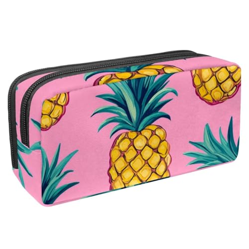 KengjuTesu Wasserdichtes Federmäppchen, Federmäppchen mit Reißverschluss, rosa Früchte-Hintergrund, Stiftetasche, Bürobedarf, Schreibwaren-Organizer für Teenager, Mädchen, Studenten, Erwachsene, von KengjuTesu