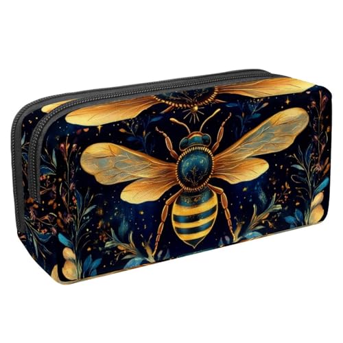 KengjuTesu Wasserdichtes Federmäppchen, Glitzer, Biene, Stiftebeutel mit Reißverschluss, Bürobedarf, Schreibwaren-Organizer für Studenten, Teenager, Erwachsene, Mehrfarbig 2, Einheitsgröße, von KengjuTesu
