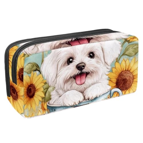 KengjuTesu Wasserdichtes Federmäppchen, Sonnenblumen-Becher, niedliches Federmäppchen mit Reißverschluss, Bürobedarf, Schreibwaren-Organizer für Studenten, Teenager, Erwachsene, Mehrfarbig 2, von KengjuTesu