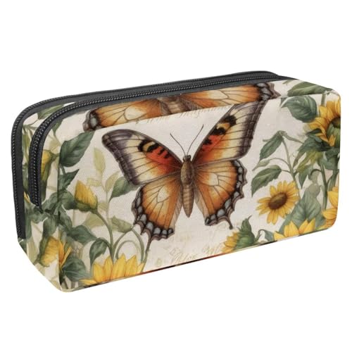 KengjuTesu Wasserdichtes Federmäppchen, Sonnenblumen-Becher, niedliches Federmäppchen mit Reißverschluss, Bürobedarf, Schreibwaren-Organizer für Studenten, Teenager, Erwachsene, Mehrfarbig 7, von KengjuTesu