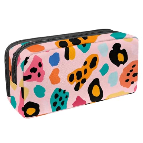 KengjuTesu Wasserdichtes Federmäppchen, dunkelviolettes Leopardenmuster, Stifteetui mit Reißverschluss, Bürobedarf, Schreibwaren-Organizer für Studenten, Teenager, Erwachsene, Mehrfarbig 2, von KengjuTesu