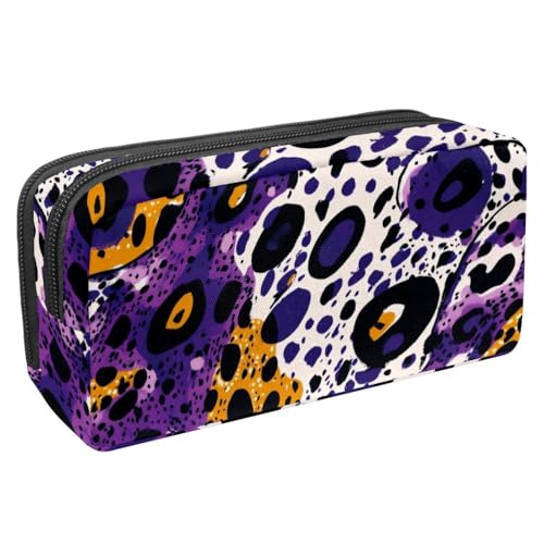 KengjuTesu Wasserdichtes Federmäppchen, dunkelviolettes Leopardenmuster, Stifteetui mit Reißverschluss, Bürobedarf, Schreibwaren-Organizer für Studenten, Teenager, Erwachsene, Mehrfarbig 3, von KengjuTesu