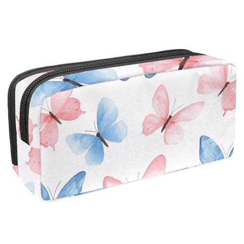 KengjuTesu Wasserdichtes Federmäppchen, dunkler Hintergrund, bunte Schmetterlinge, Stiftetasche mit Reißverschluss, Bürobedarf, Schreibwaren-Organizer für Studenten, Teenager, Erwachsene, Mehrfarbig von KengjuTesu
