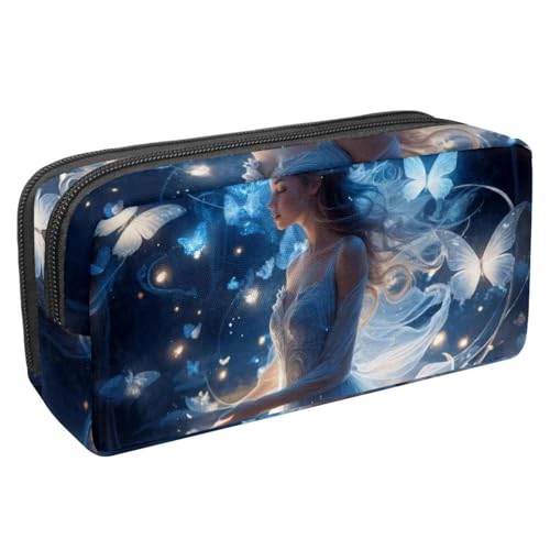 KengjuTesu Wasserdichtes Federmäppchen, leuchtende Schmetterlinge, Mädchen, Stiftetasche mit Reißverschluss, Bürobedarf, Schreibwaren-Organizer für Studenten, Teenager, Erwachsene, Mehrfarbig 1, von KengjuTesu
