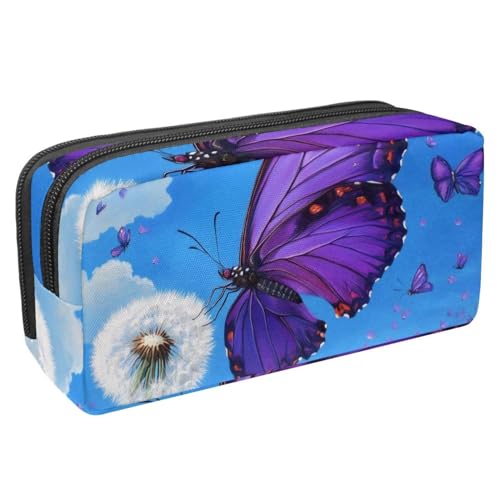 KengjuTesu Wasserdichtes Federmäppchen, leuchtende Schmetterlinge, Mädchen, Stiftetasche mit Reißverschluss, Bürobedarf, Schreibwaren-Organizer für Studenten, Teenager, Erwachsene, Mehrfarbig 9, von KengjuTesu