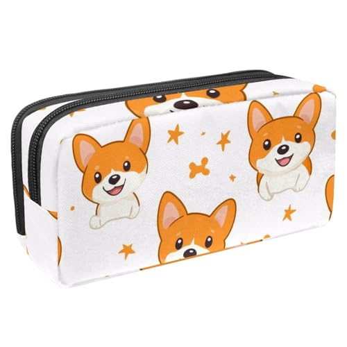 KengjuTesu Wasserdichtes Federmäppchen, rote Herzen, Golden Retriever, Stiftetasche mit Reißverschluss, Bürobedarf, Schreibwaren-Organizer für Studenten, Teenager, Erwachsene, Mehrfarbig 9, von KengjuTesu