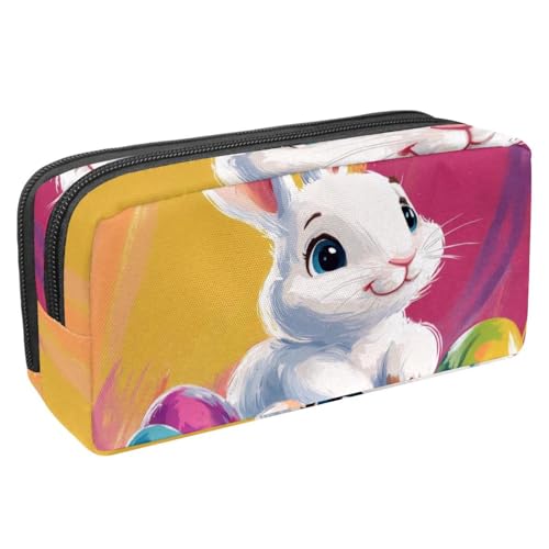 KengjuTesu Wasserdichtes Federmäppchen, violetter Hintergrund, Hasenei-Federmäppchen mit Reißverschluss, Bürobedarf, Schreibwaren-Organizer für Studenten, Teenager, Erwachsene, Mehrfarbig 6, von KengjuTesu