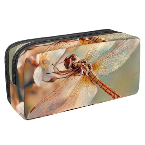 KengjuTesu Wasserdichtes Federmäppchen, weiches Federmäppchen mit Libelle und Blume, Federmäppchen mit Reißverschluss, Bürobedarf, Schreibwaren-Organizer für Studenten, Teenager, Erwachsene, von KengjuTesu