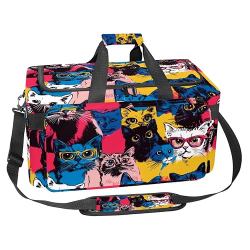 Sporttasche aus Oxford-Gewebe, mit abnehmbarem Schultergurt, Trainings-Handtasche, Übernachtungstasche für Damen und Herren, Weihnachten Happy Deer, Mehrfarbig 14, Einheitsgröße, Handgepäck von KengjuTesu