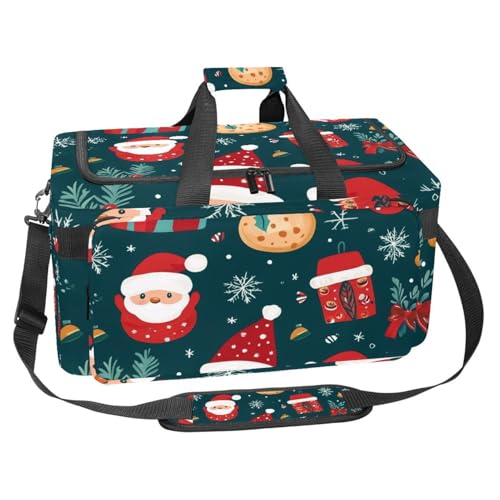 Sporttasche aus Oxford-Gewebe, mit abnehmbarem Schultergurt, Trainings-Handtasche, Übernachtungstasche für Damen und Herren, Weihnachten Happy Deer, Mehrfarbig 4, Einheitsgröße, Handgepäck von KengjuTesu