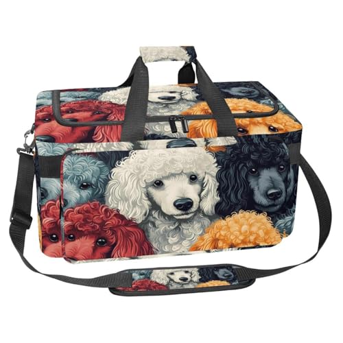 Sporttasche aus Oxford-Gewebe, mit abnehmbarem Schultergurt, Trainings-Handtasche, Übernachtungstasche für Damen und Herren, Weihnachten Happy Deer, Mehrfarbig 9, Einheitsgröße, Handgepäck von KengjuTesu