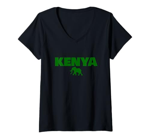 Damen Kenya Elefant Kenia Kenianische Kenianer T-Shirt mit V-Ausschnitt Damen Kenya Elefant Kenia Kenianische Kenianer T-Shirt mit V-Ausschnitt von Kenianische Kenya Stolz Kenia Geschenke