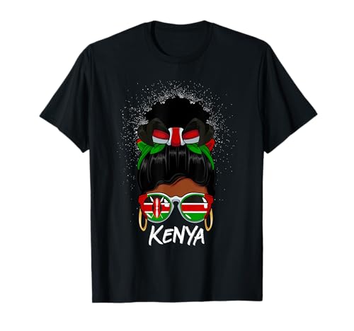 Kenyan Girl Proud Kenya Flag Sunglasses Kenyan Woman Proud T-Shirt von Kenianisches Mädchenbrötchen, afrikanisches Erbe
