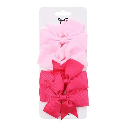 4 x Stoff-Haarspangen, süße und niedliche Seitenclips von Hand mit schönen Schleifen. A von Keninll