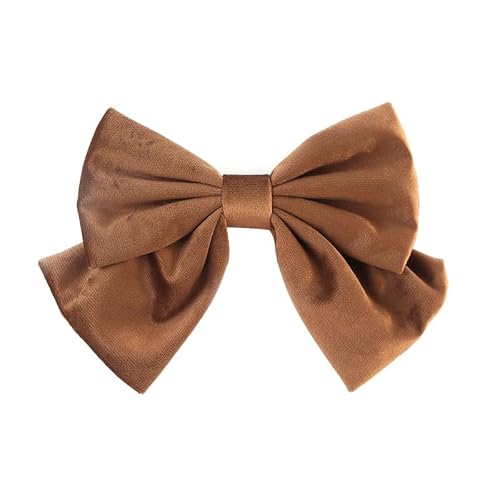 Stoff-Haarspangen, Samtschleife, süße und niedliche handgefertigte Clips, braun von Keninll