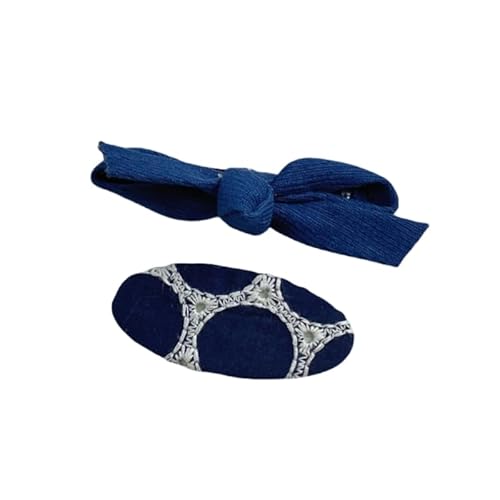 Stoff-Haarspangen, handgefertigte süße und niedliche blaue Schleife Seitenclips F von Keninll