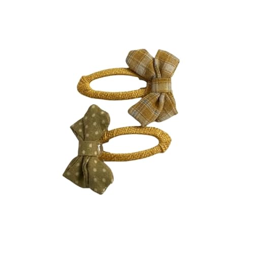 Stoff-Haarspangen, handgefertigte süße und süße Blumenschleifen-Clips, die das Haar an der Seite nicht beschädigen. Gelb von Keninll