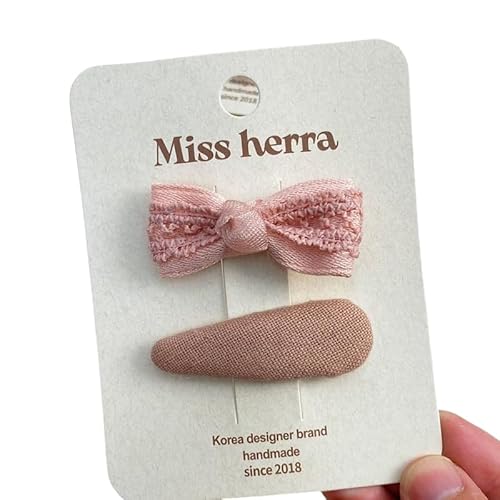 Stoff-Haarspangen, rosa handgemachte süße und niedliche Schleife Pony Clip, Seitenclip F von Keninll