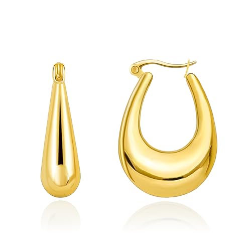 Kenivira Gold Creolen Ohrringe für Damen Klobige Hypoallergen Leichte Creolen Ohrringe für Damen Schmuck Geschenke für Damen Kenivira Gold Creolen Ohrringe für Damen Klobige Hypoallergen Leichte Creolen Ohrringe für Damen Schmuck Geschenke für Damen von Kenivira