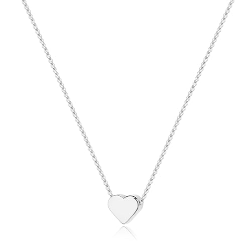 Kenivira Herz Halskette für Damen,Silber Herz Anhänger Halskette,Verstellbarer Halskette,Zarte Herz Halskette Schmuck für Damen von Kenivira