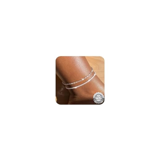 Kenivira Sterling Silber Fußkettchen für Frauen, zierlich geschichtet wasserdicht Fußkettchen für Frauen einstellbar, Strand Fußkettchen für Damen Kenivira Sterling Silber Fußkettchen für Frauen, zierlich geschichtet wasserdicht Fußkettchen für Frauen einstellbar, Strand Fußkettchen für Damen von Kenivira