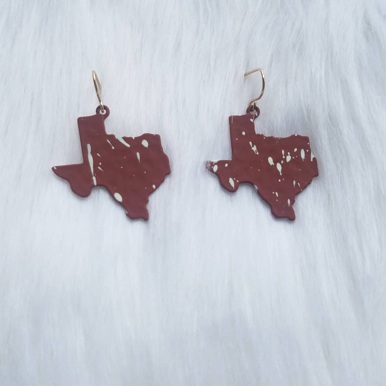 Schicke Braune Und Weiße Texas Ohrringe, State Tx Ohrringe von KennedyCharm
