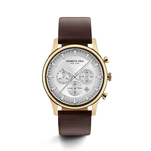 Kenneth Cole Herren Analog Quarz Uhr mit Leder Armband KC15106003 von Kenneth Cole New York