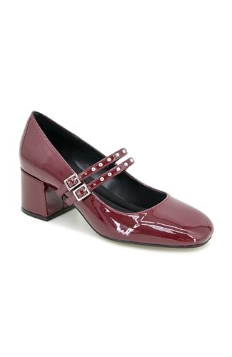 Kenneth Cole REACTION Damen Leeann Studs Pump, Dunkelrotes Lackleder, 37.5 EU von Kenneth Cole REACTION