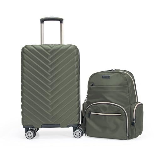 Kenneth Cole REACTION Damen Madison Square Hardside Chevron Erweiterbares Gepäck, Oliv/Blatt für Mich (Leaf It to Me), 24-Inch Checked, Damen Madison Square Hardside Chevron von Kenneth Cole REACTION