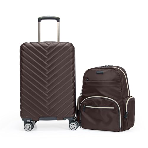 Kenneth Cole REACTION Damen Madison Square Hardside Chevron Erweiterbares Gepäck, Schokoladenbraun, 20-Inch Carry On, Damen Madison Square Hardside Chevron Erweiterbares Gepäck von Kenneth Cole REACTION