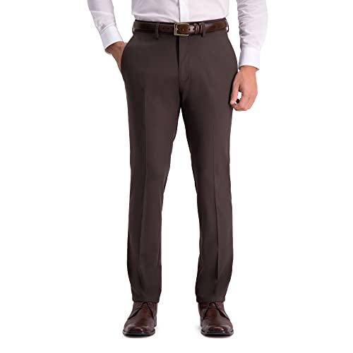 Kenneth Cole REACTION Herren Slim Fit Fashion Gemusterte Anzughose Klassische Hose, braun, 30W / 32L von Kenneth Cole REACTION