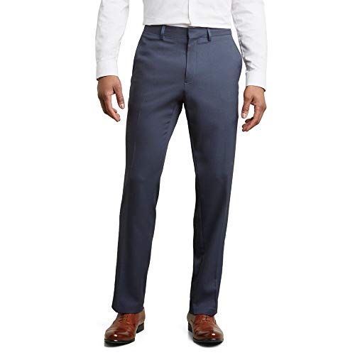 Kenneth Cole REACTION Herren Stretch Modern Fit Flat-Front Hose, Navy, 33W / 30L von Kenneth Cole REACTION