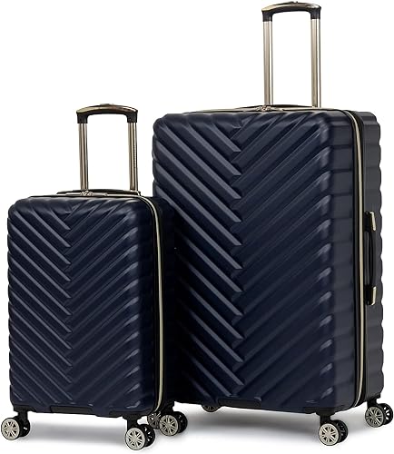 Kenneth Cole Reaction Madison Hardside Chevron erweiterbares Gepäck für Damen, Navy, 2-Piece Set (20" & 28"), Madison Square Hardside Chevron erweiterbares Gepäck von Kenneth Cole Reaction