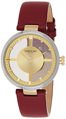 Kenneth Cole Damen Analog Quarz Uhr mit Leder Armband 10022539B von Kenneth Cole