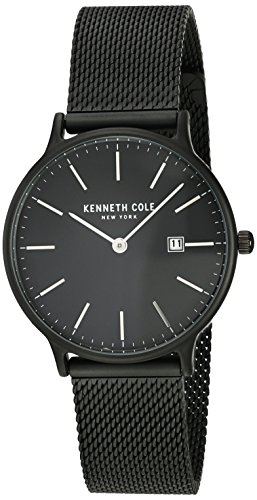 Kenneth Cole Damen schwarzes Gehäuse und Zifferblatt mit Datumsanzeige und schwarzem Netz KC15057004 von Kenneth Cole