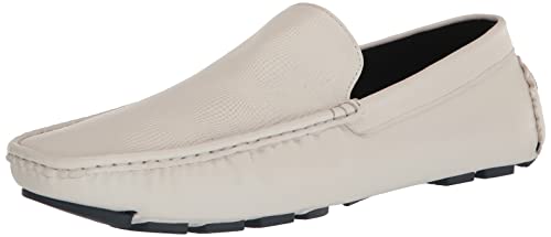 Kenneth Cole Herren Unlisted Hope Strukturierte Driver Loafer Freizeitschuhe Memory Foam Einlegesohle, Weiß, 44.5 EU von Kenneth Cole