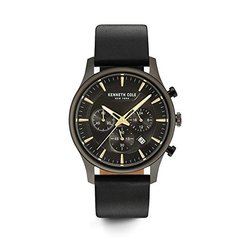 Kenneth Cole Herren Analog Quarz Uhr mit Leder Armband KC15106004 von Kenneth Cole New York