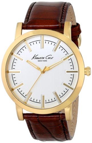 Kenneth Cole New York Men's KC8043 Gold-Tone Watch with Brown Leather Strap von Kenneth Cole