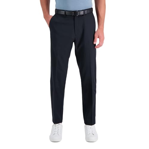 Kenneth Cole REACTION Herren Stretch Modern Fit Flat-Front Hose, Schwarz, 38W / 32L von Kenneth Cole REACTION