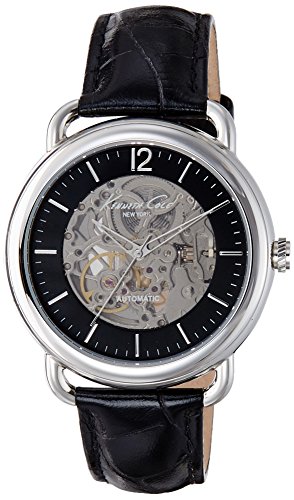 Kenneth Cole Herren Analog Automatik Uhr mit Leder Armband IKC8017_MAQUIN.Negro von Kenneth Cole