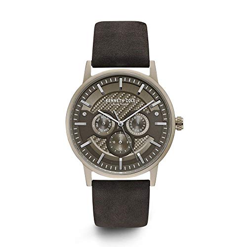Kenneth Cole Unisex-Erwachsene analog Quarz Uhr mit Leder Armband KC15203002 von Kenneth Cole