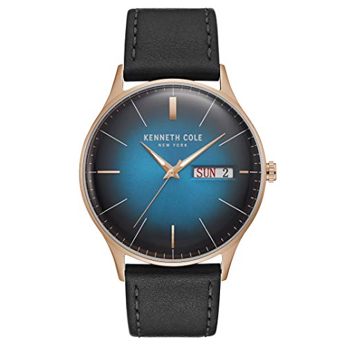 Kenneth Cole Unisex-Erwachsene analog Quarz Uhr mit Leder Armband KC50589013 von Kenneth Cole