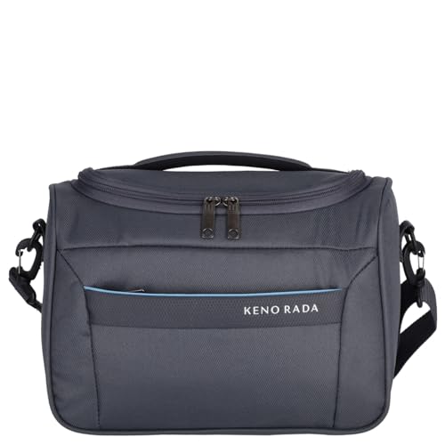 Kenorada Kosmetikkoffer MEDON Beautycase | praktische Kulturtasche mit abnehmbarem Schultergurt | DREI Steckfächer und Fach mit Gummizug | Tragehenkel Oben (anthrazit) von Kenorada