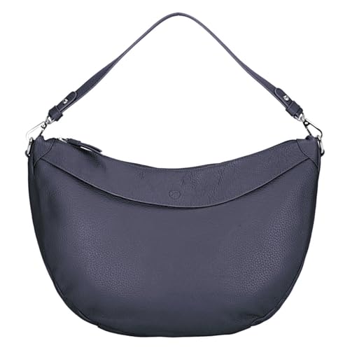 Kenorada Beuteltasche The Courbette Inkanati Moonbag | schicke Damen Umhängetasche | Echtleder | großes Hauptfach mit Reißverschluss | Steckfach innen | Reißverschlussfach außen (navy, L) von Kenorada
