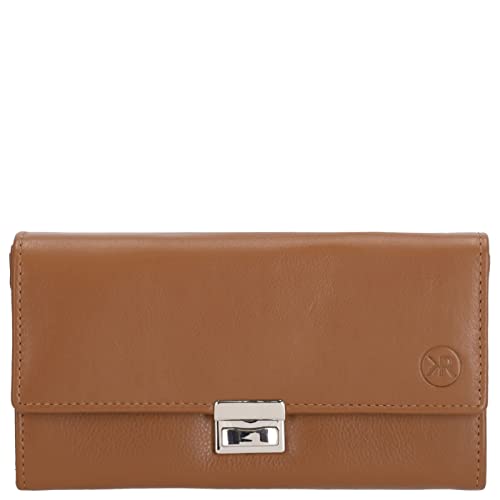 Kenorada Kellnerbörse Traun | hochwertige Geldbörse für Gastro | Börse aus echtem Leder | 8 Schein- und Steckfächer | schließt mit Überschlag und Schnappverschluss (Cognac) von Kenorada